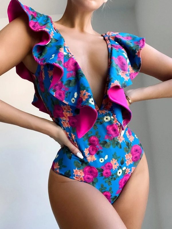 MAILLOT DE BAIN FLEURI UNE PIECE